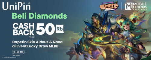 Mega Cashback 50.000 Setiap Pembelian MLBB Diamond di Blibli!